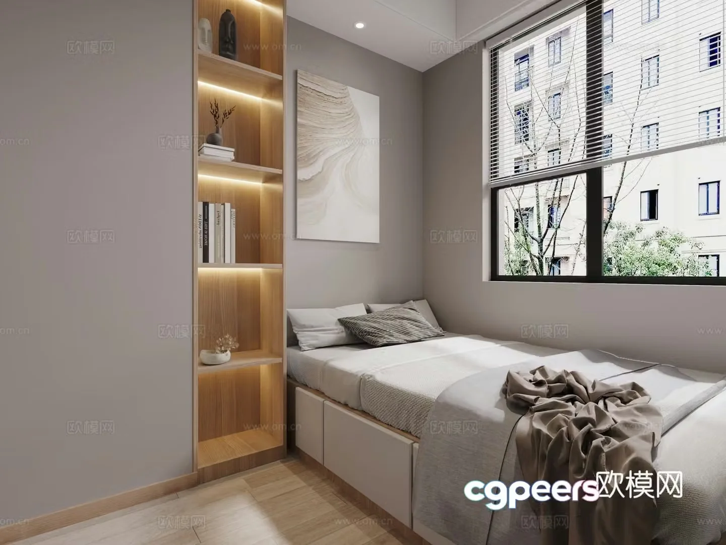 Modern tatami bedroom 3d model