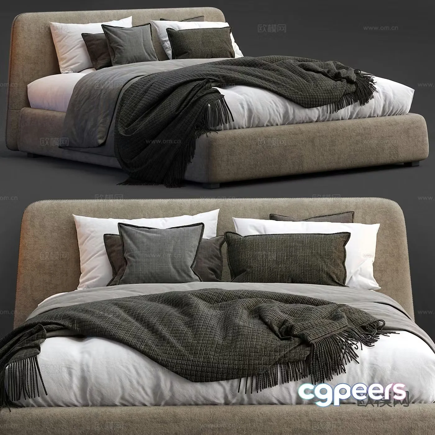 Double bed 3d model