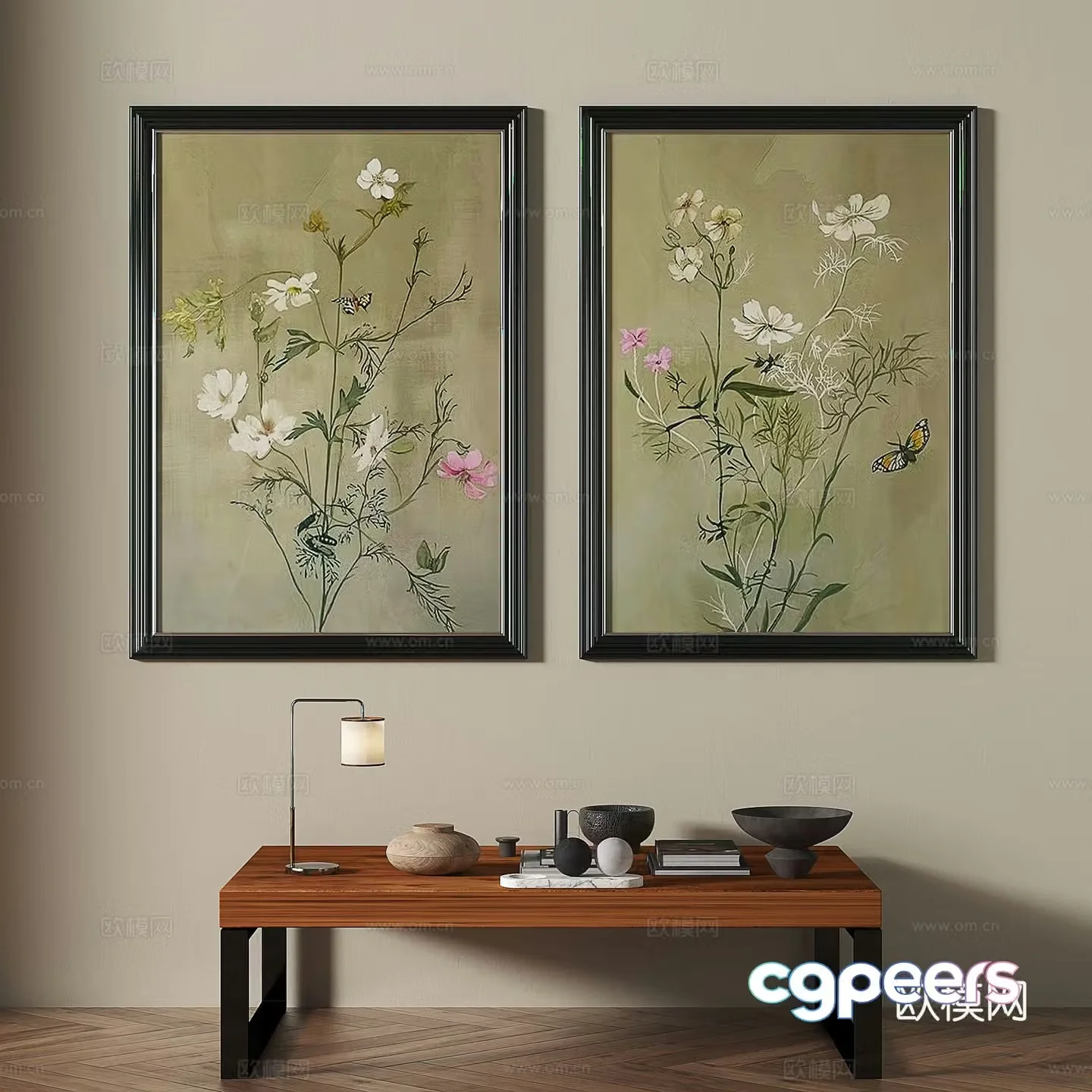 Modern medieval decorative painting 3d model