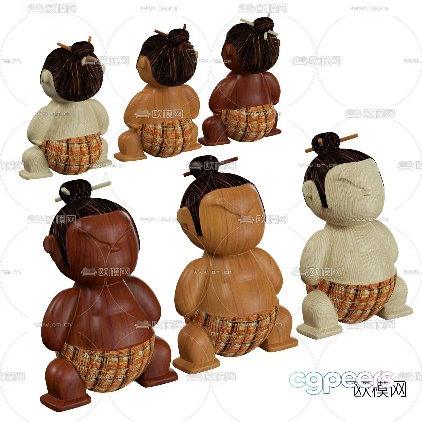Japanese sumo wrestler puppet 3d model