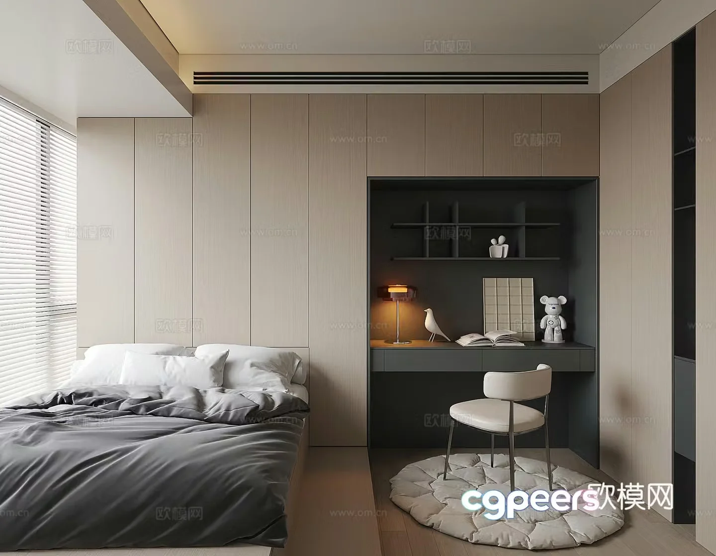 Modern tatami bedroom 3d model