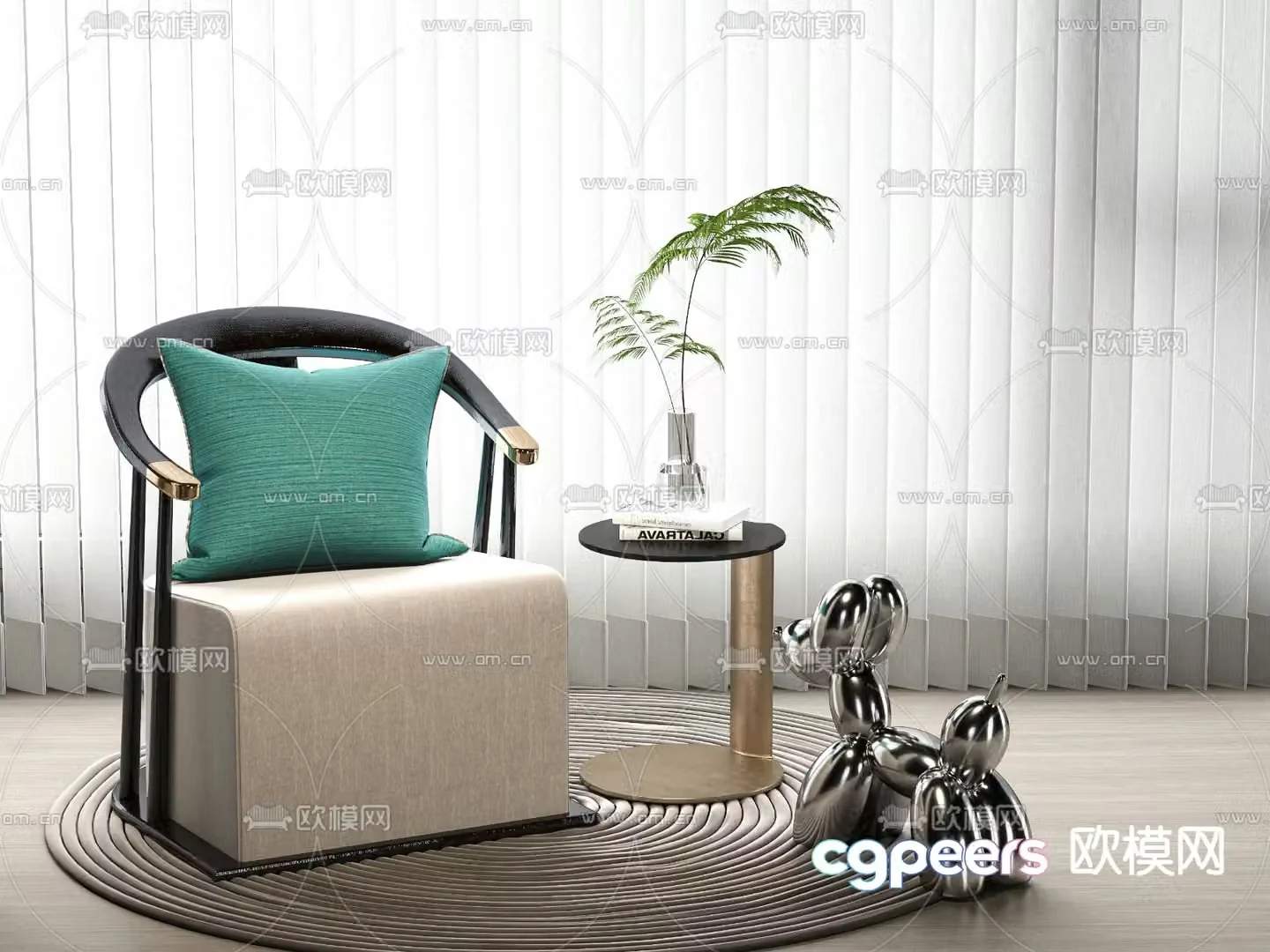 New Chinese style leisure chair 3d model