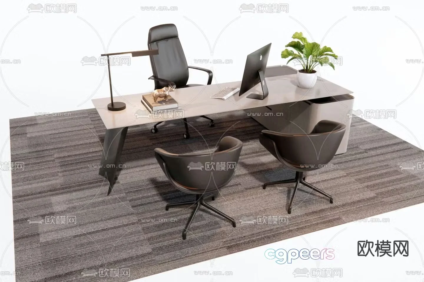 Desk desk desk boss desk 3d model