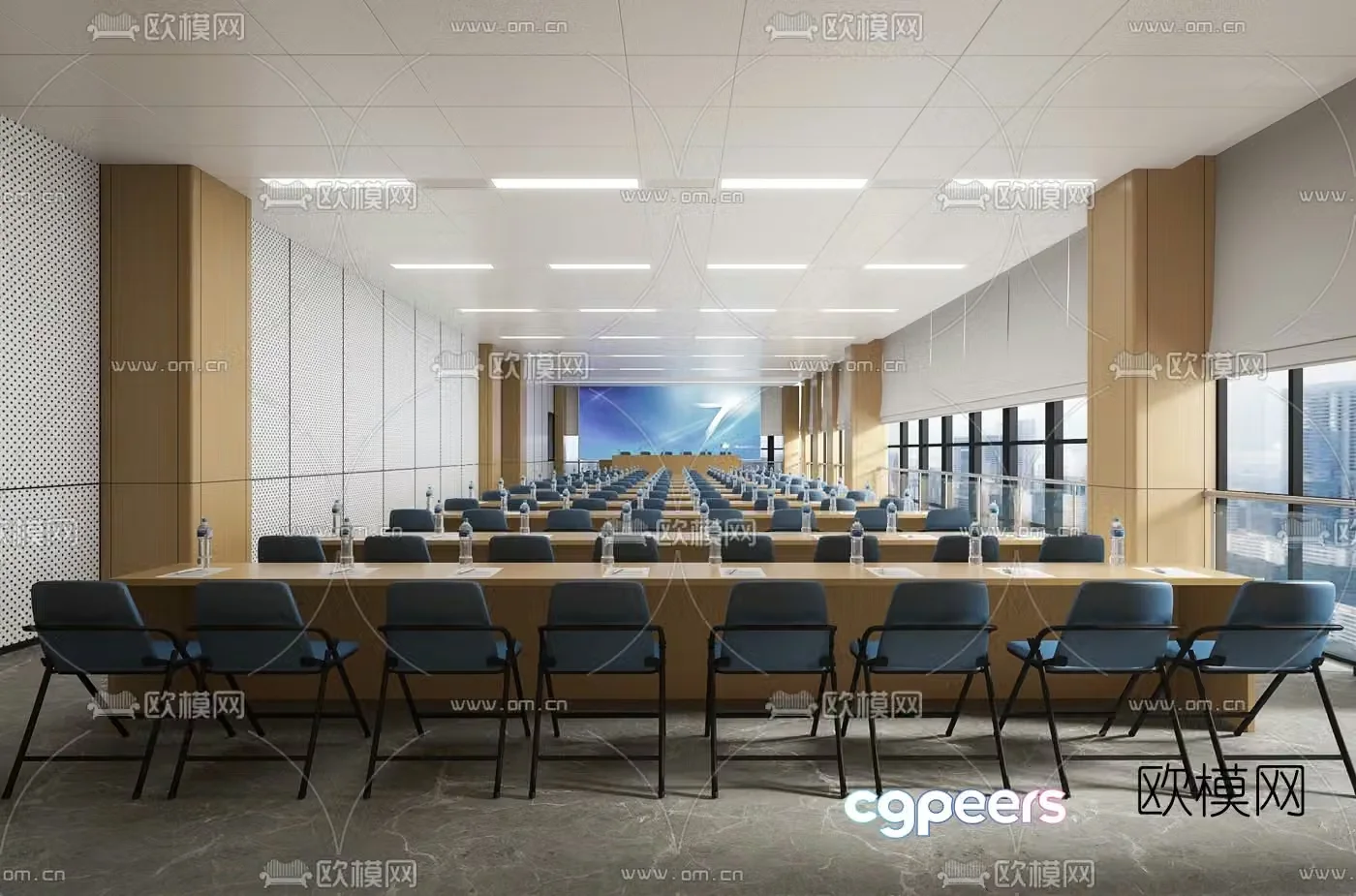 Modern hotel conference room lecture hall 3d model