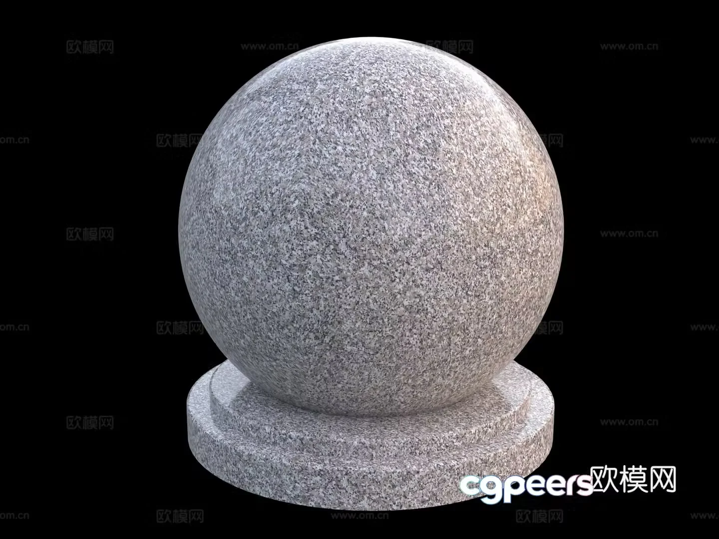 Modern stone pier stone pier car gear stone car blocking stone round stone ball marble pier 3D model