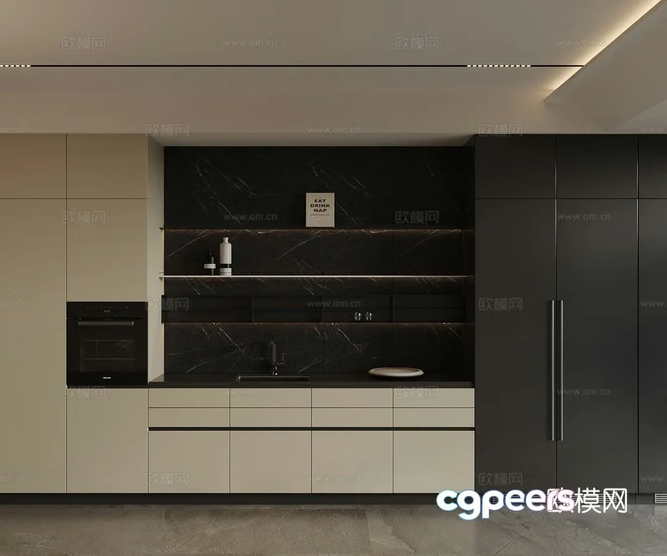 Modern light luxury sideboard light luxury Italian sideboard refrigerator sideboard finished sideboard 3D model