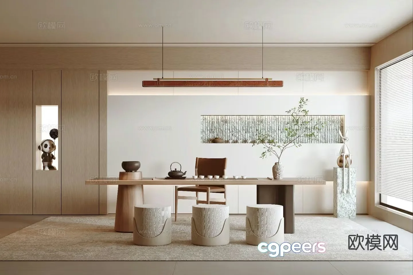 New Chinese tea room 3d model