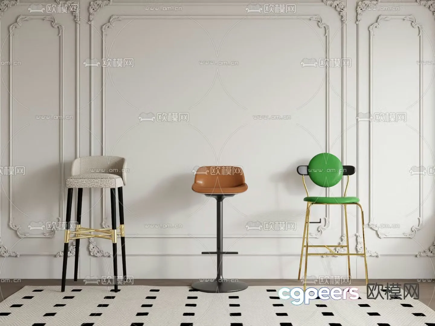 Modern bar stool bar stool 3d model