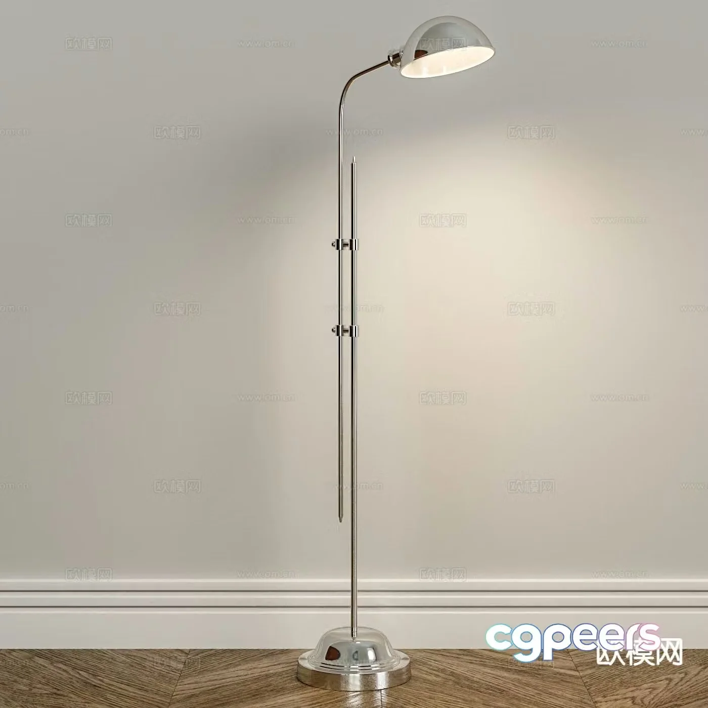Stainless steel floor lamp 3d model