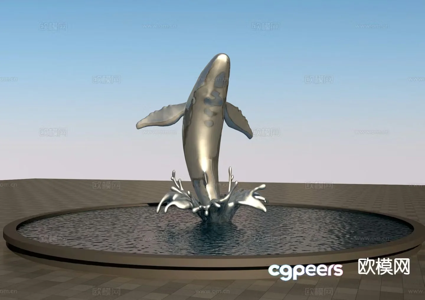 Whale sculpture animal sculpture 3d model