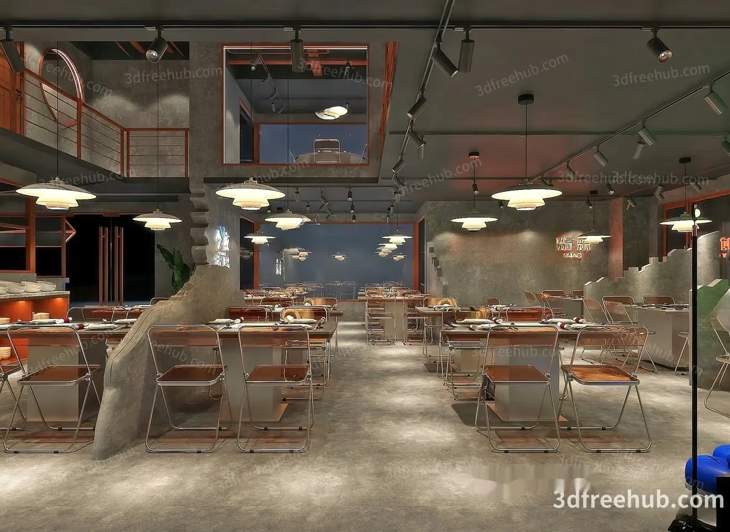 Modern Restaurant Dining Room 3D Model – 20594 – VRAY Render