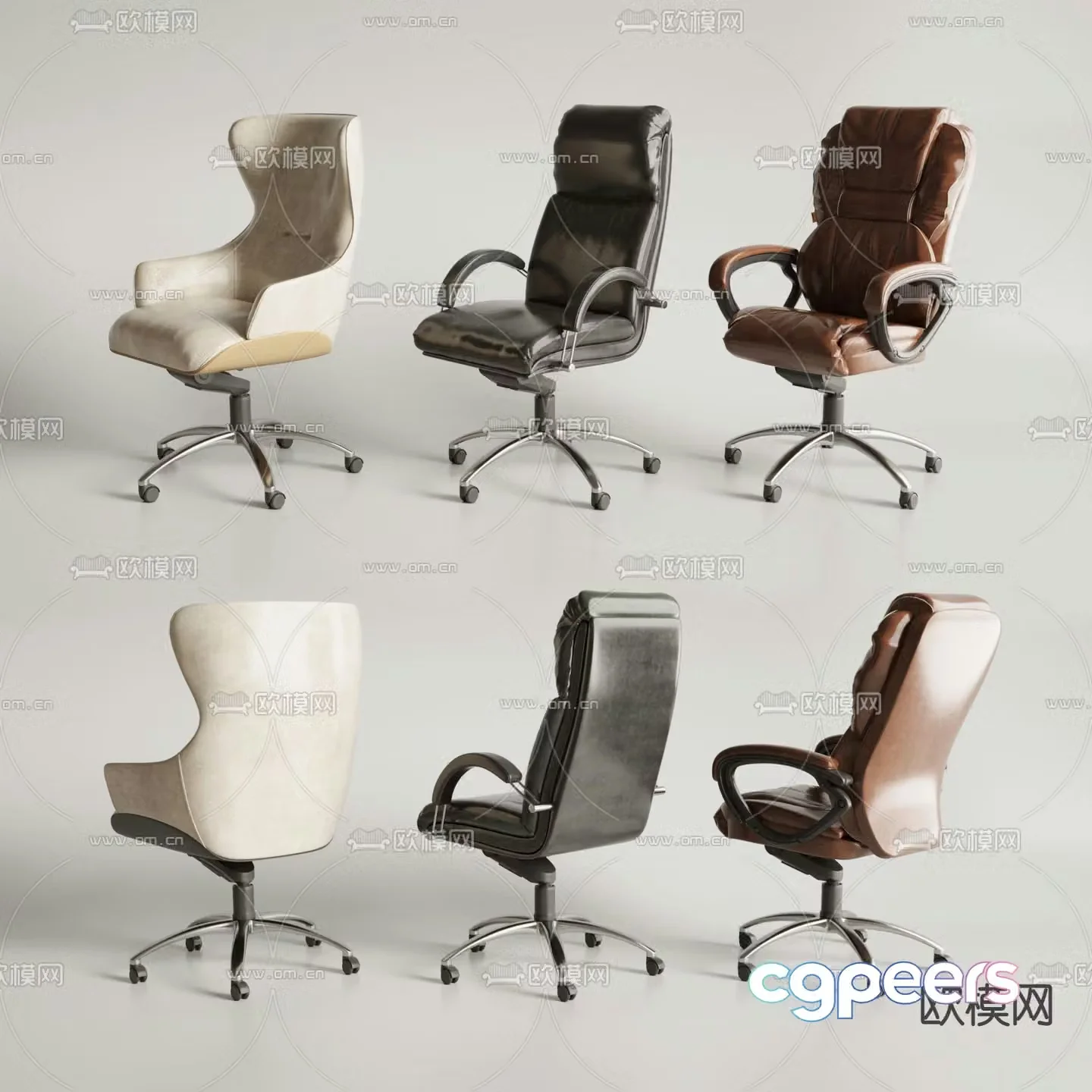 Modern office chair staff chair conference chair shift chair 3D model