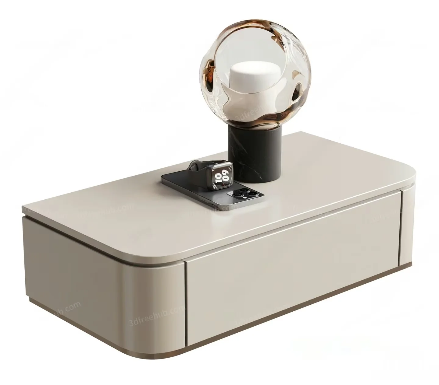 Modern Nightstand With A Lamp 3D Model – 20262 – VRAY Render