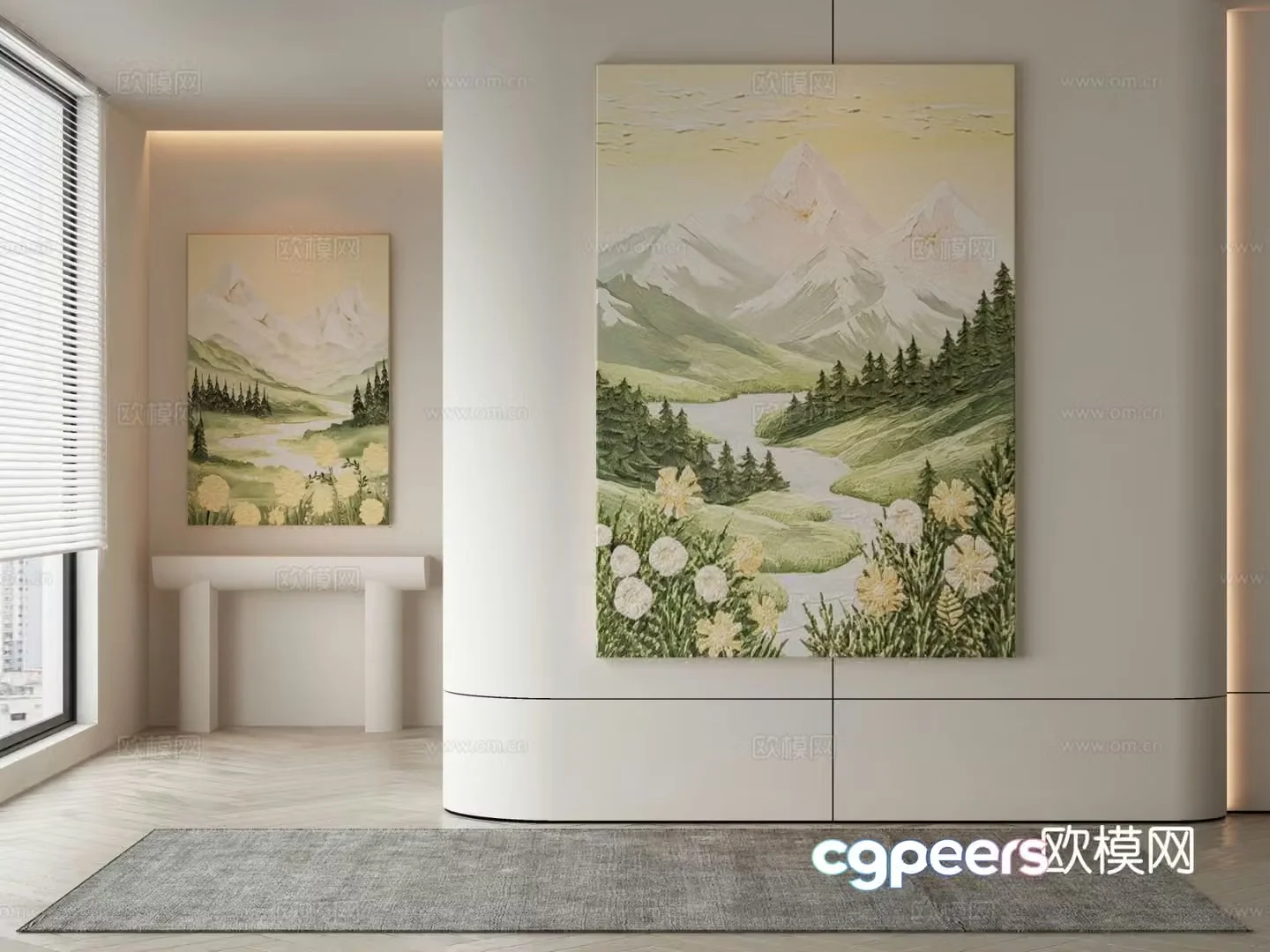 Modern landscape painting decorative painting 3d model