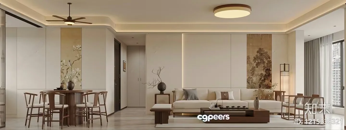 Modern Living Room 3D Model – 9564 – VRAY Render