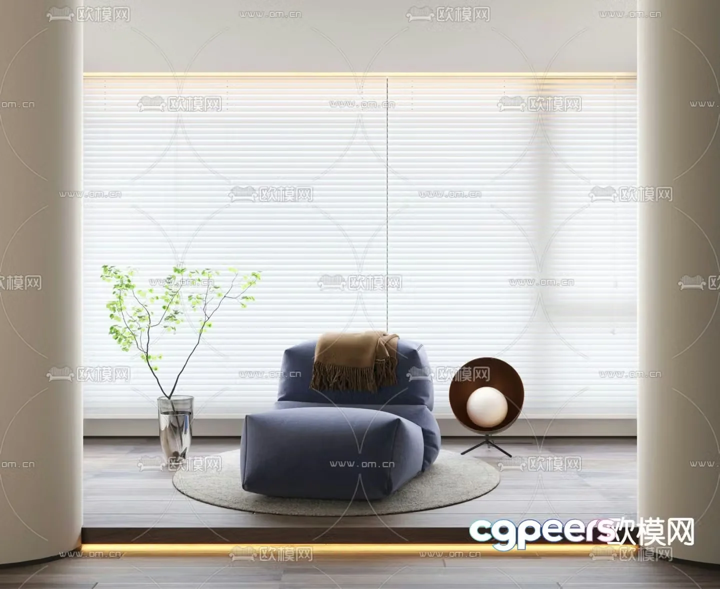 Beanbag Sofa Upholstered Sofa 3D Model