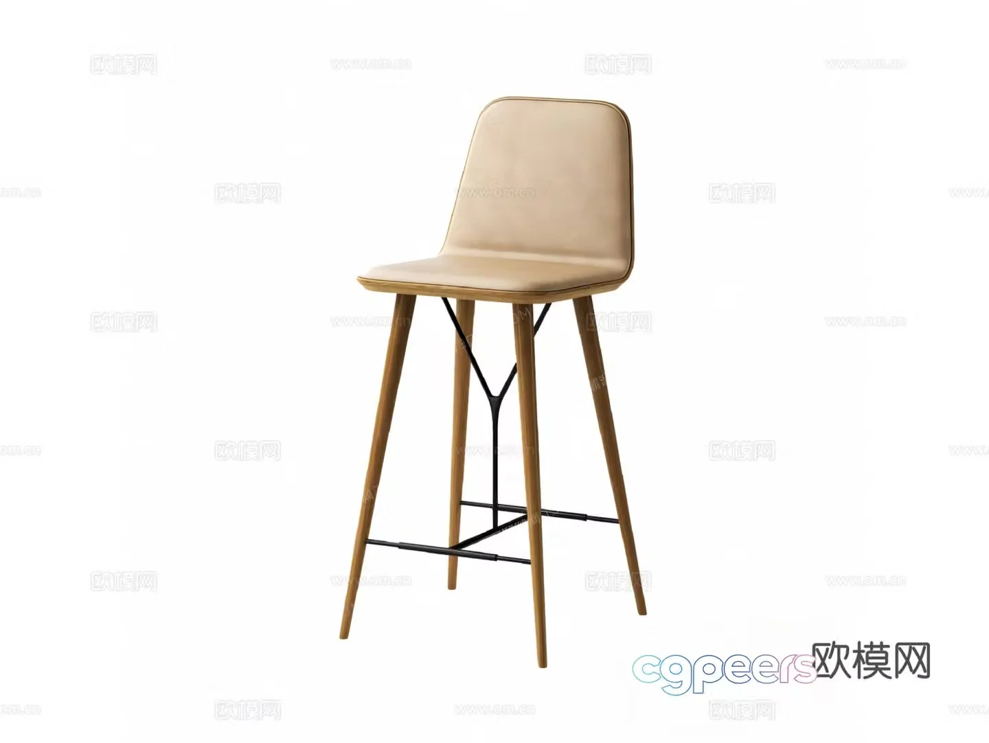 Cream style bar stool bar stool bar stool 3d model