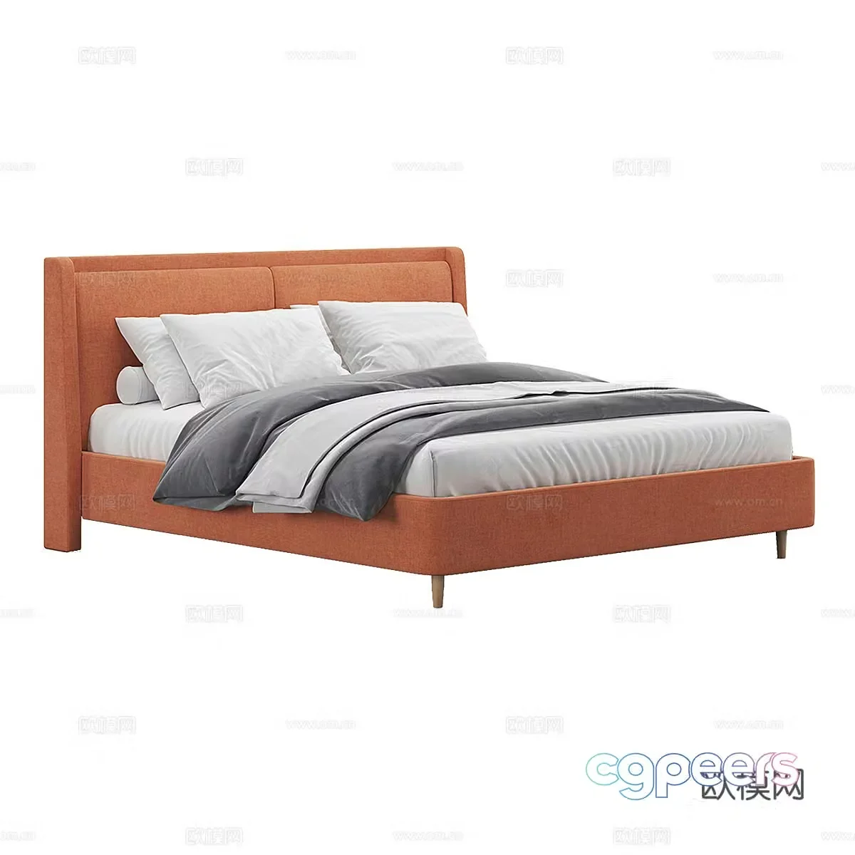 Double bed 3d model