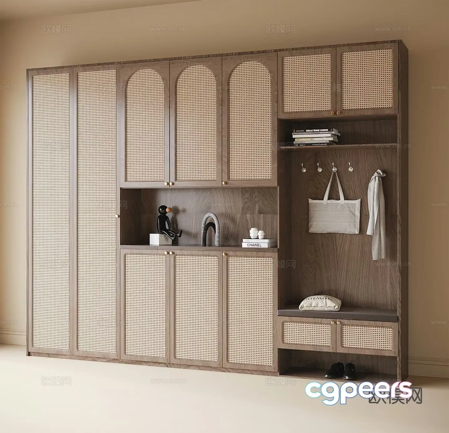 Log wind shoe cabinet 3d model
