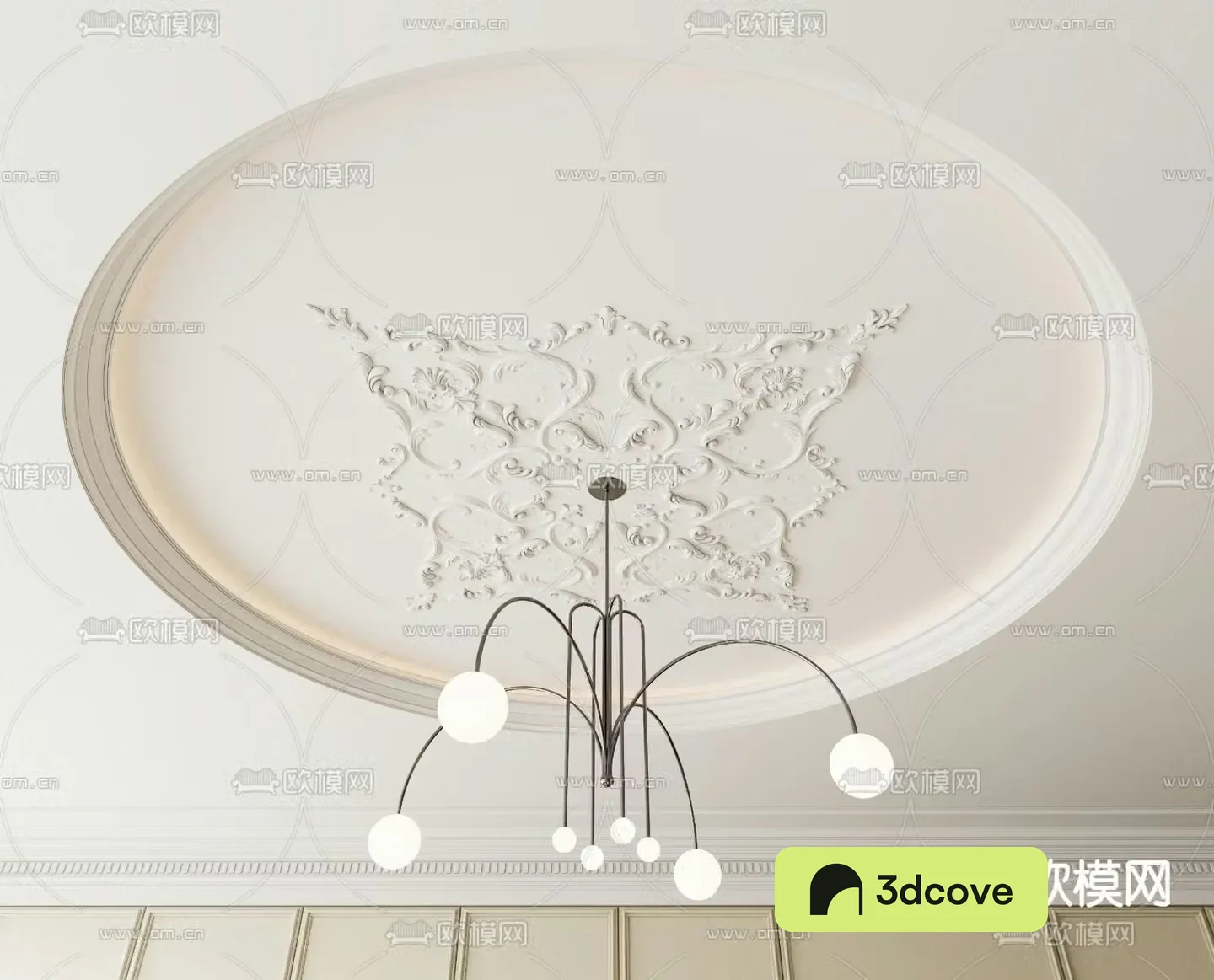 French lamp plate round ceiling
