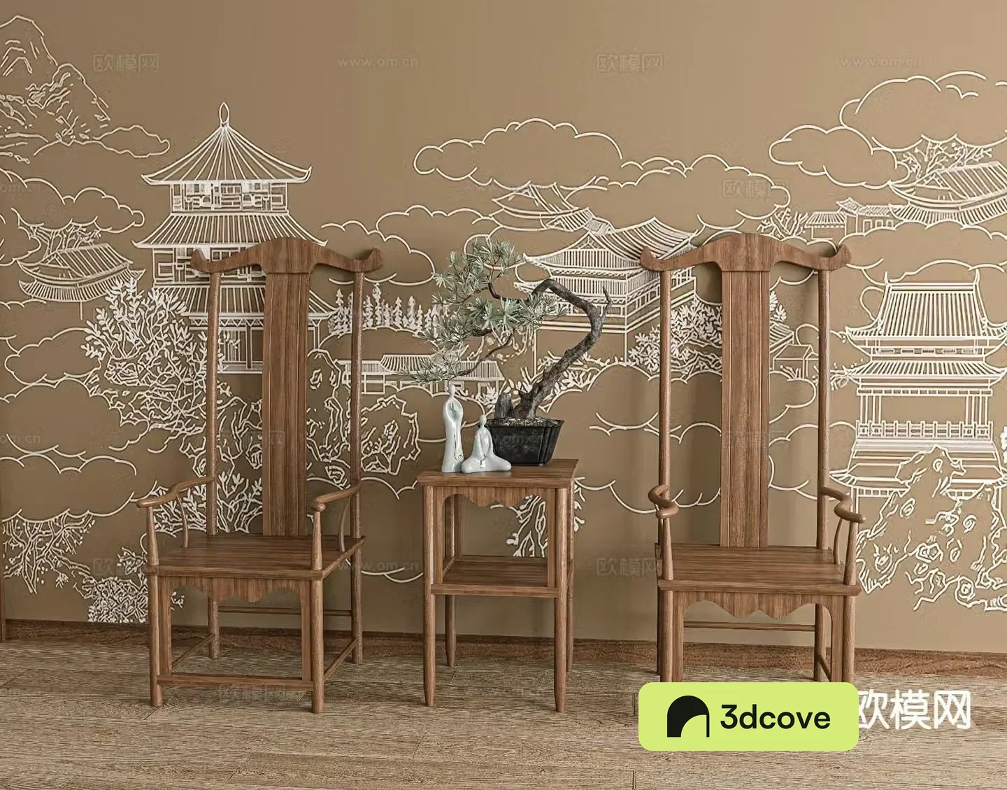 Chinese style chair official hat chair Taishi chair single chair