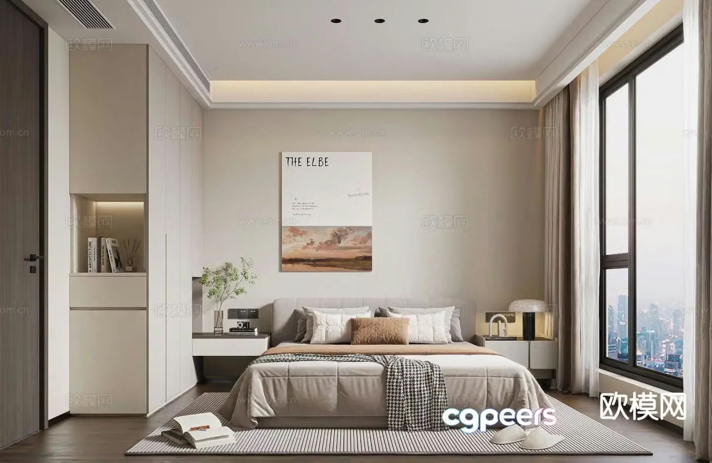 Modern bedroom master bedroom 3d model
