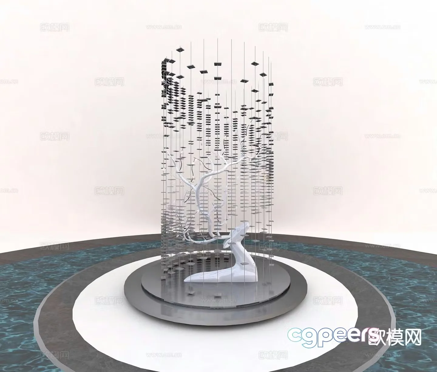 Modern art installation 3d model