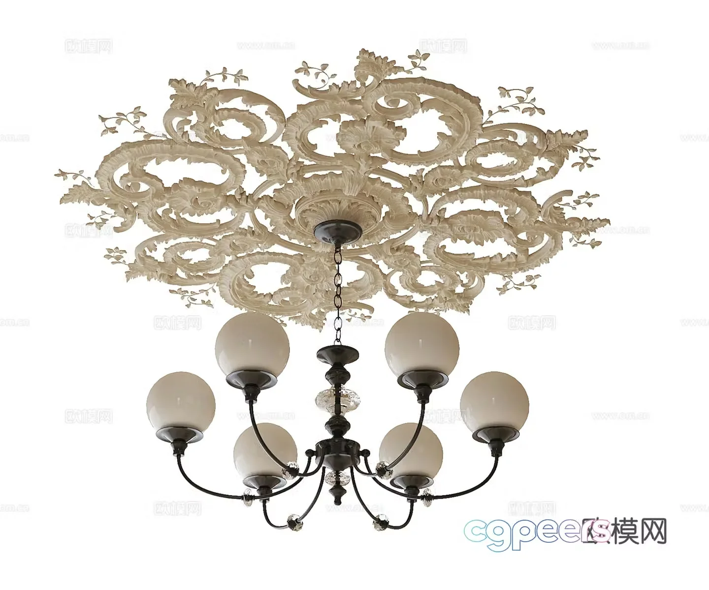 French chandeliers 3d model