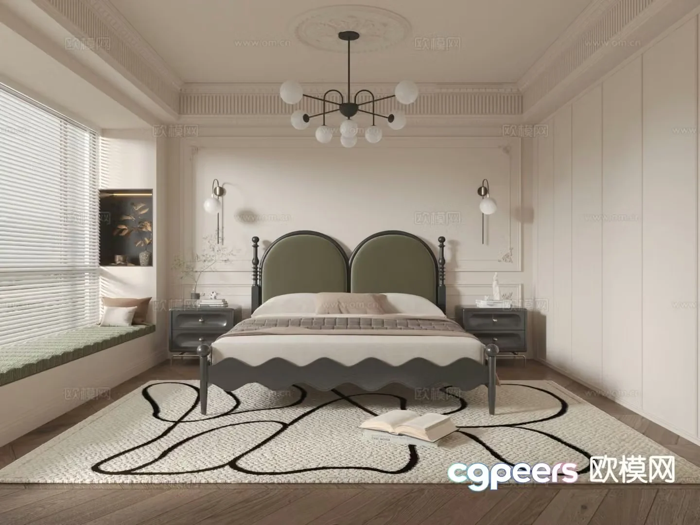 French bedroom master bedroom 3d model