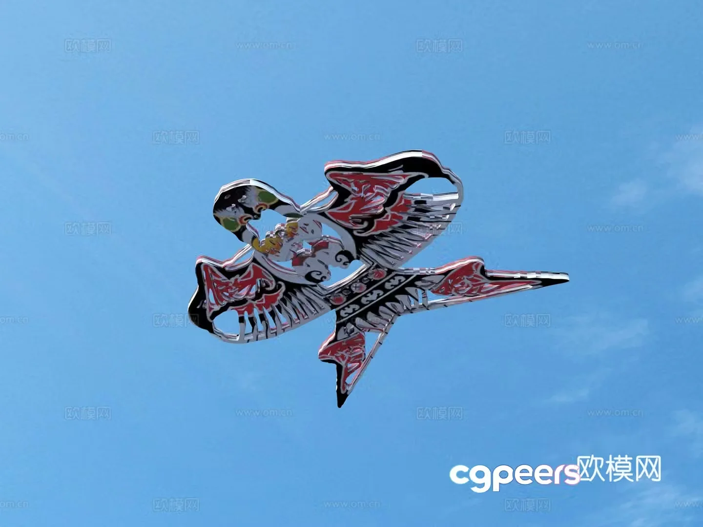 Kite toys ornaments decorative 3d model