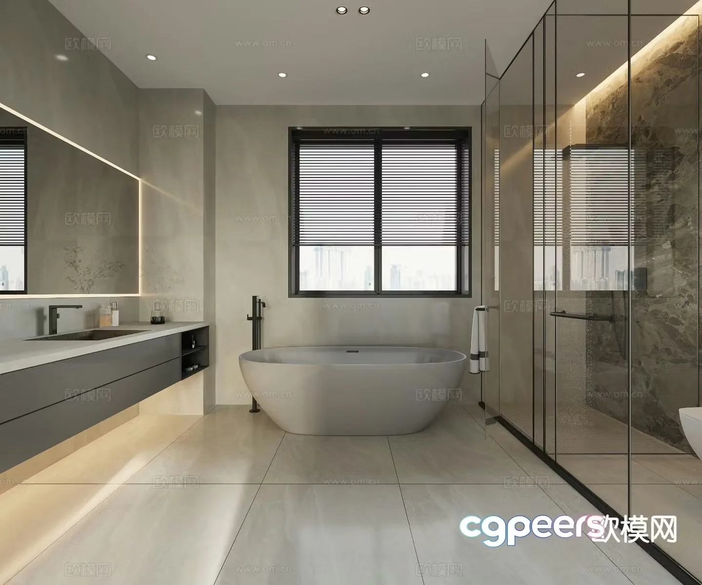 Modern bathroom bathroom toilet 3d model