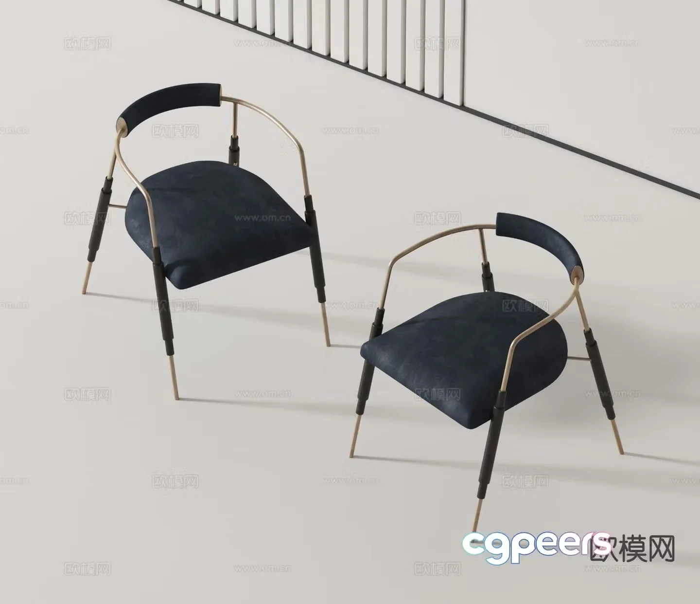 Modern chair single chair dining chair 3d model