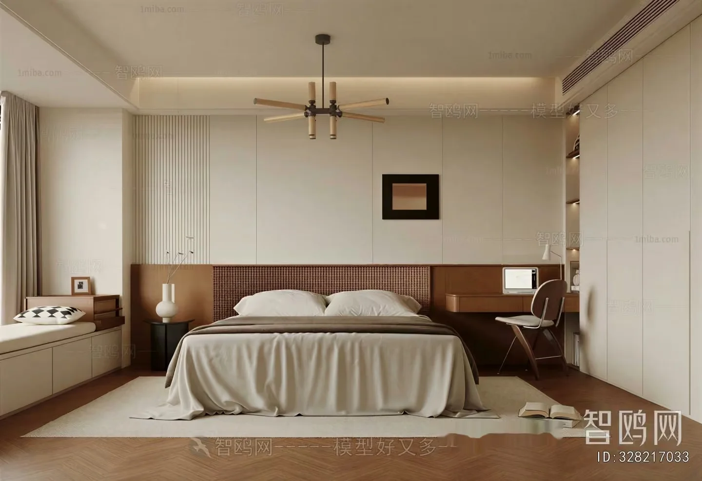 A Modern Bedroom 3D Model – 4075 – VRAY Render