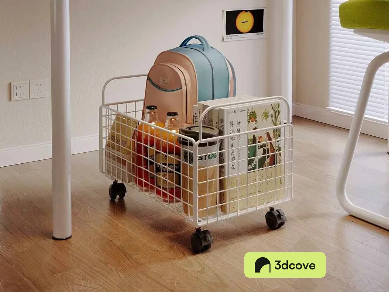 A White Wire Shopping Cart