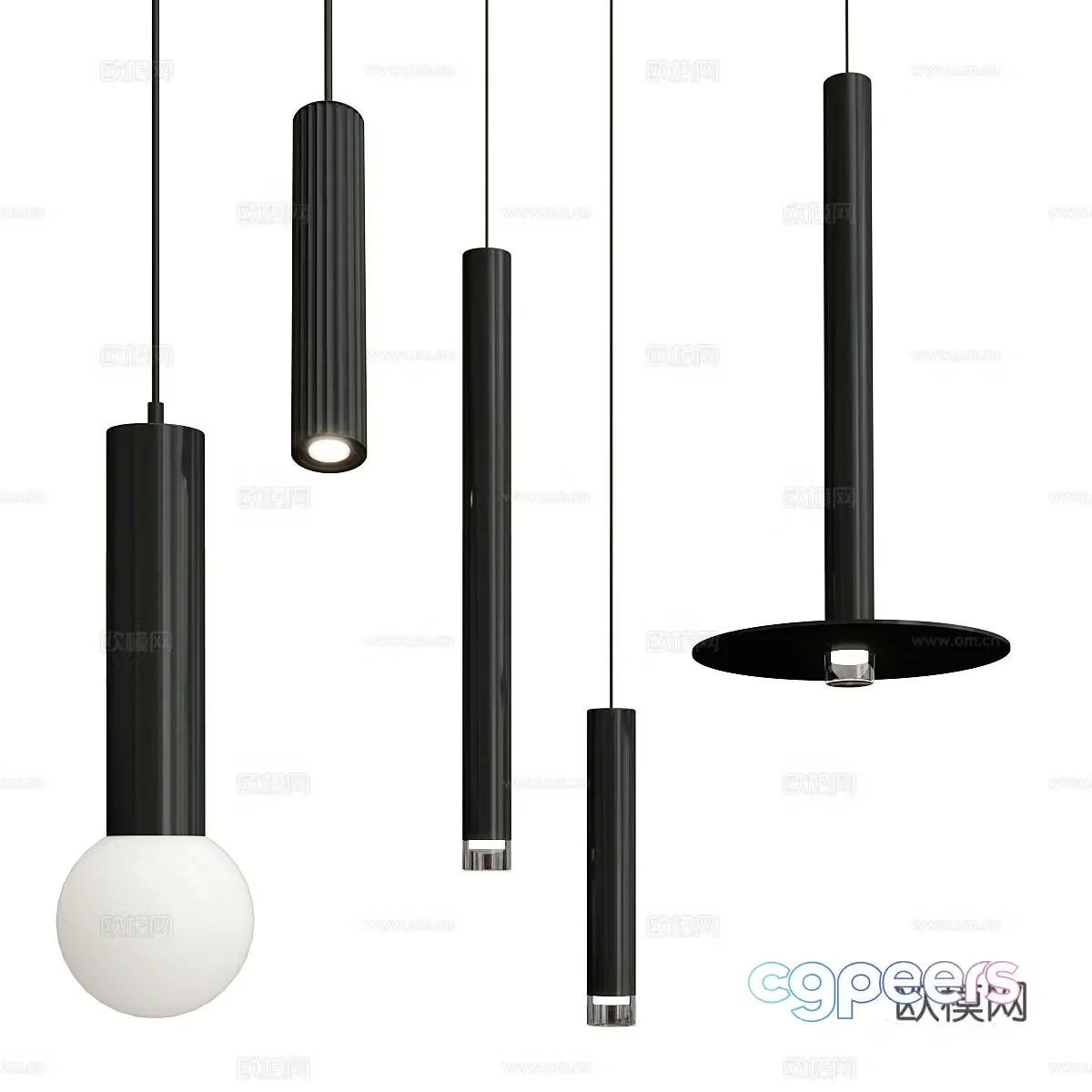 Modern Italian hanging cable light 3d model