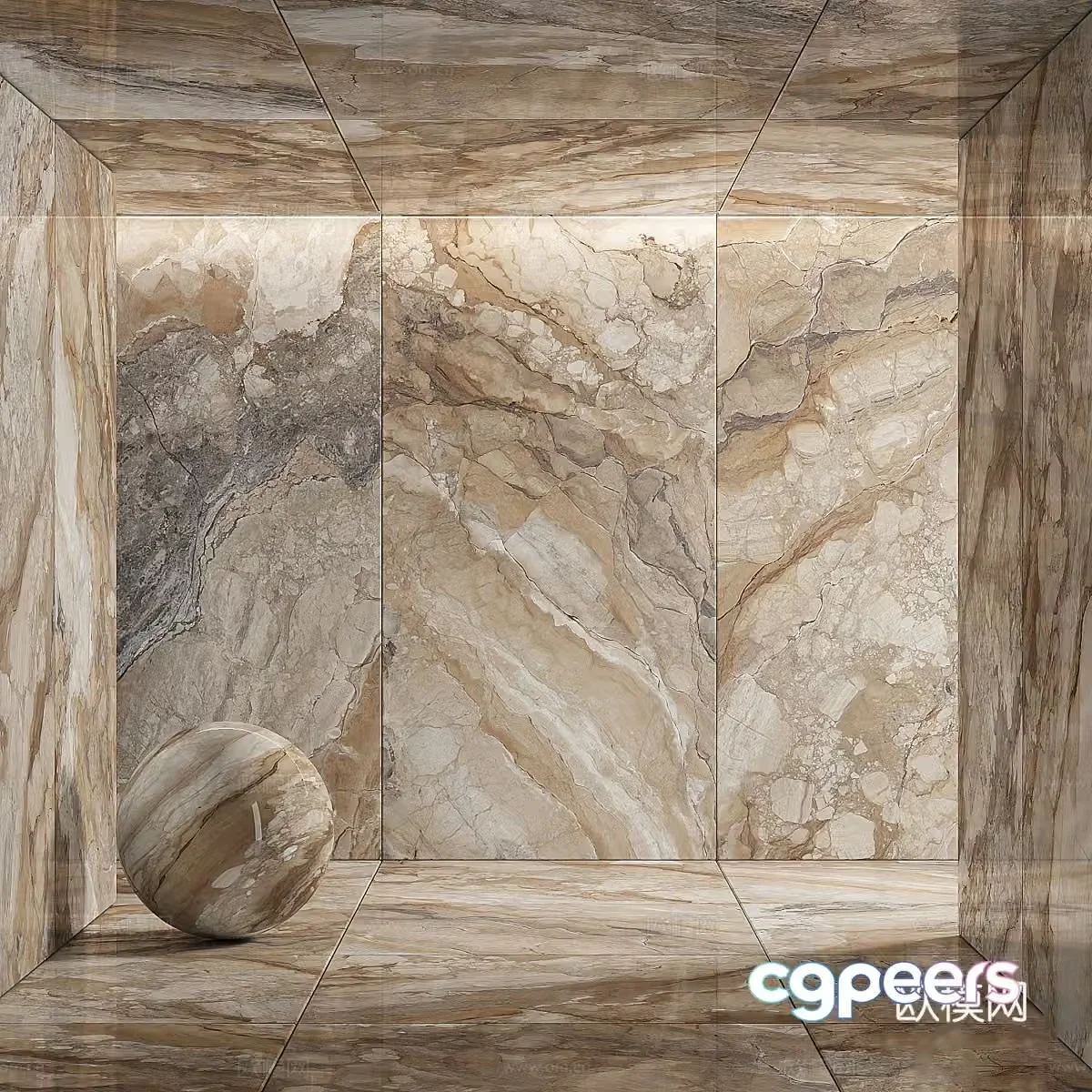 Modern light luxury marble tiles rock slabs PU stone 3d model