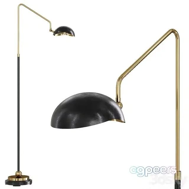 3ds Max Free – Restoration Hardware CONVESSI FLOOR LAMP Black and Brass