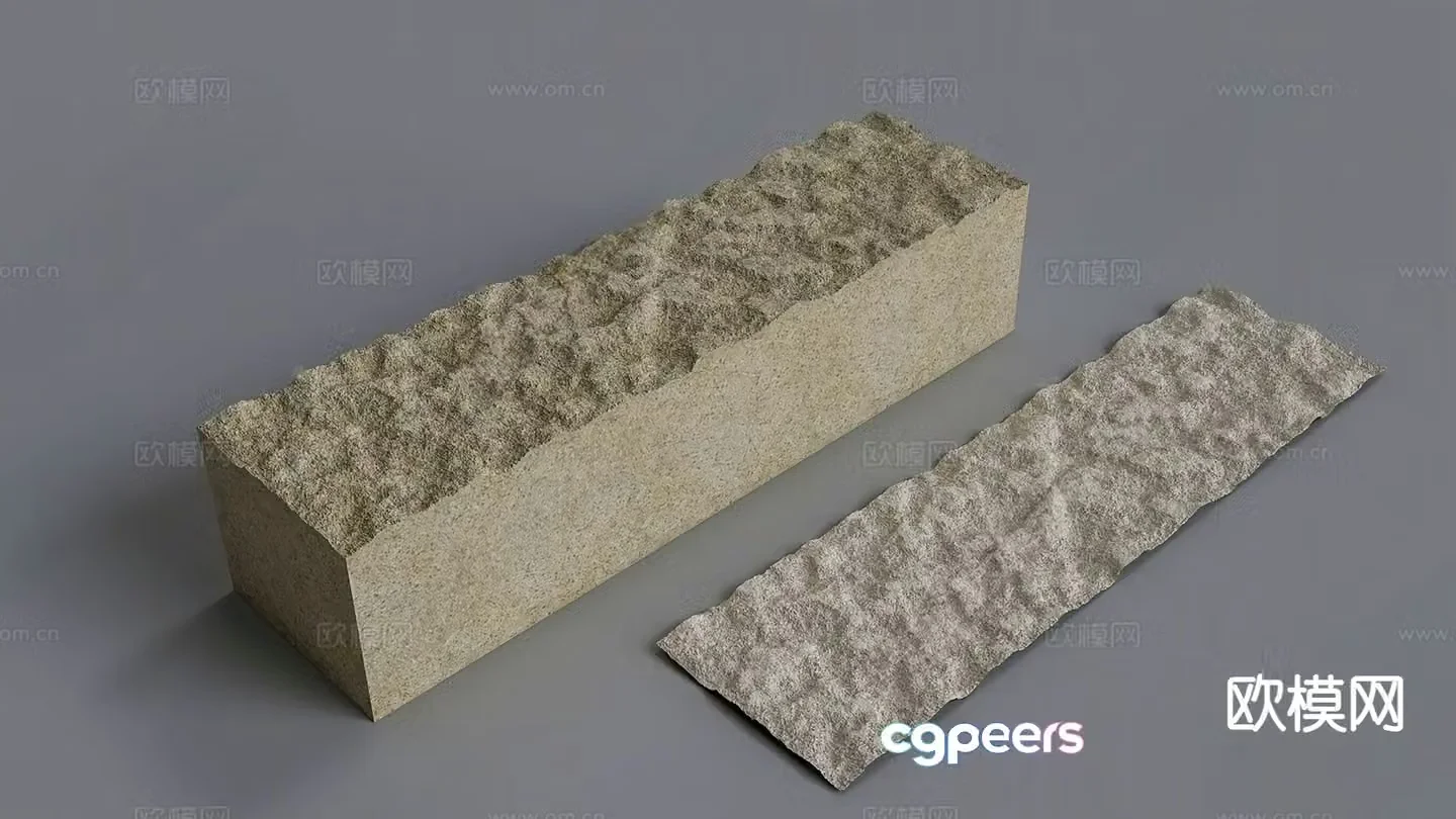 Wabi Sabi Stone Booth Display Stand Stone 3D Model
