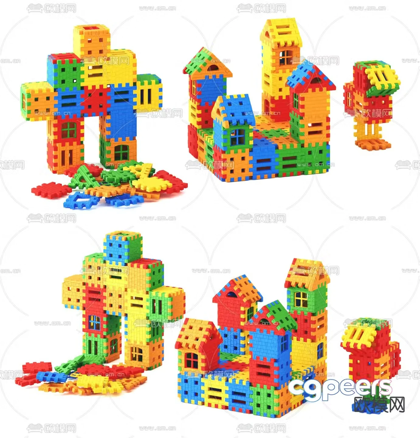 Modern children’s building block toys 3d model