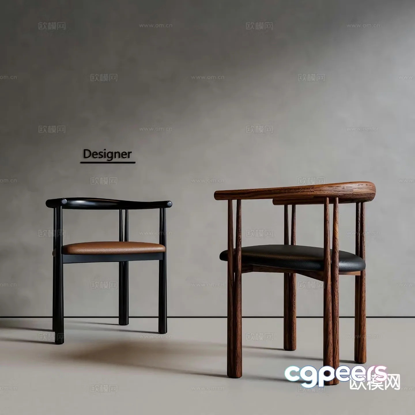 Medieval style chair dining chair 3d model