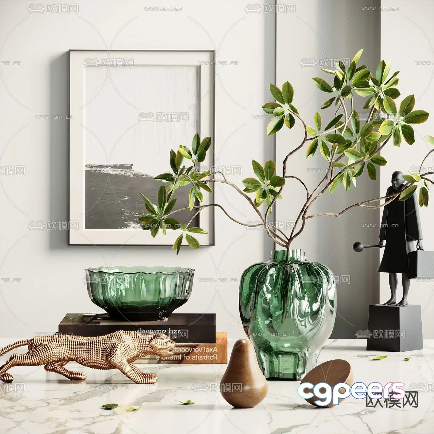 Decoration Vase Ornament Book 3D Model