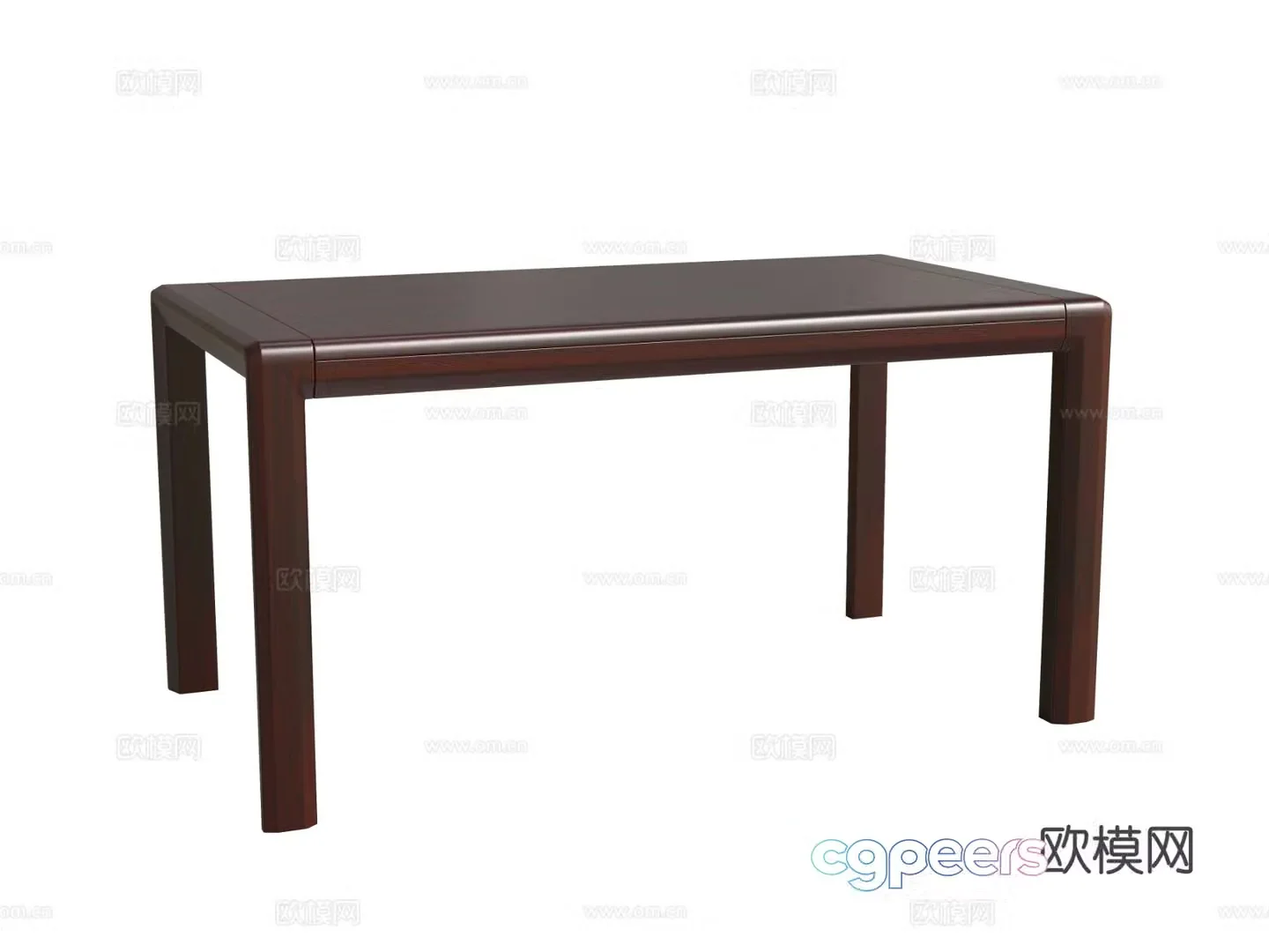 New Chinese-style solid wood dining table dining table 3D model