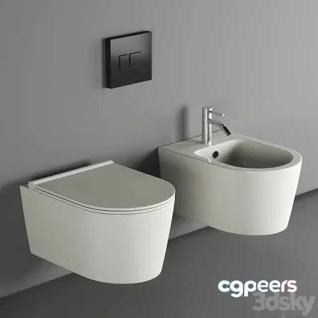 3ds Max Free – Salenzi Wandcloset Civita 50x35x36.5 Cm Keramiek Rimless Mat Grijs