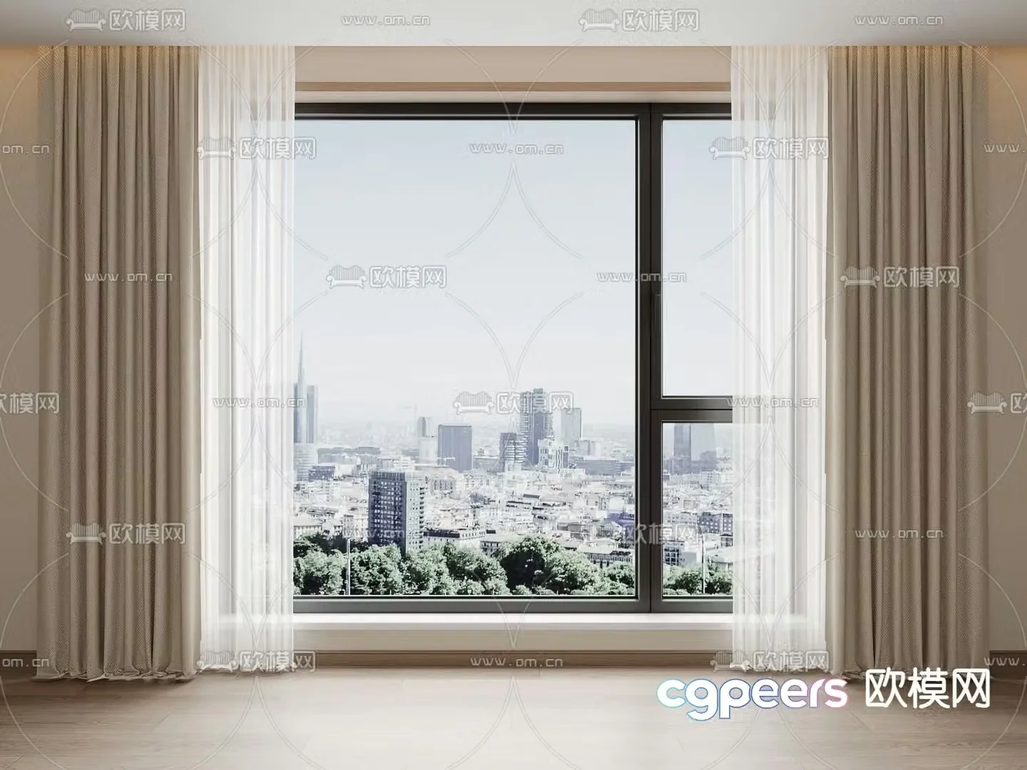 Plain curtains 3d model