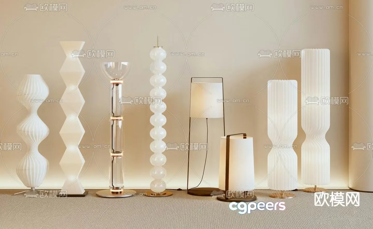 Floor lamp beaded lamp d model