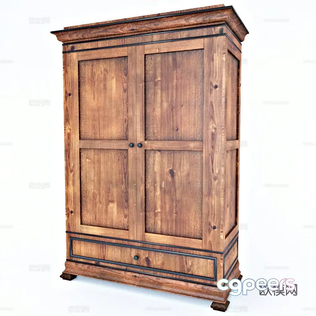 European style storage cabinet sideboard cupboard wine cabinet 3d model