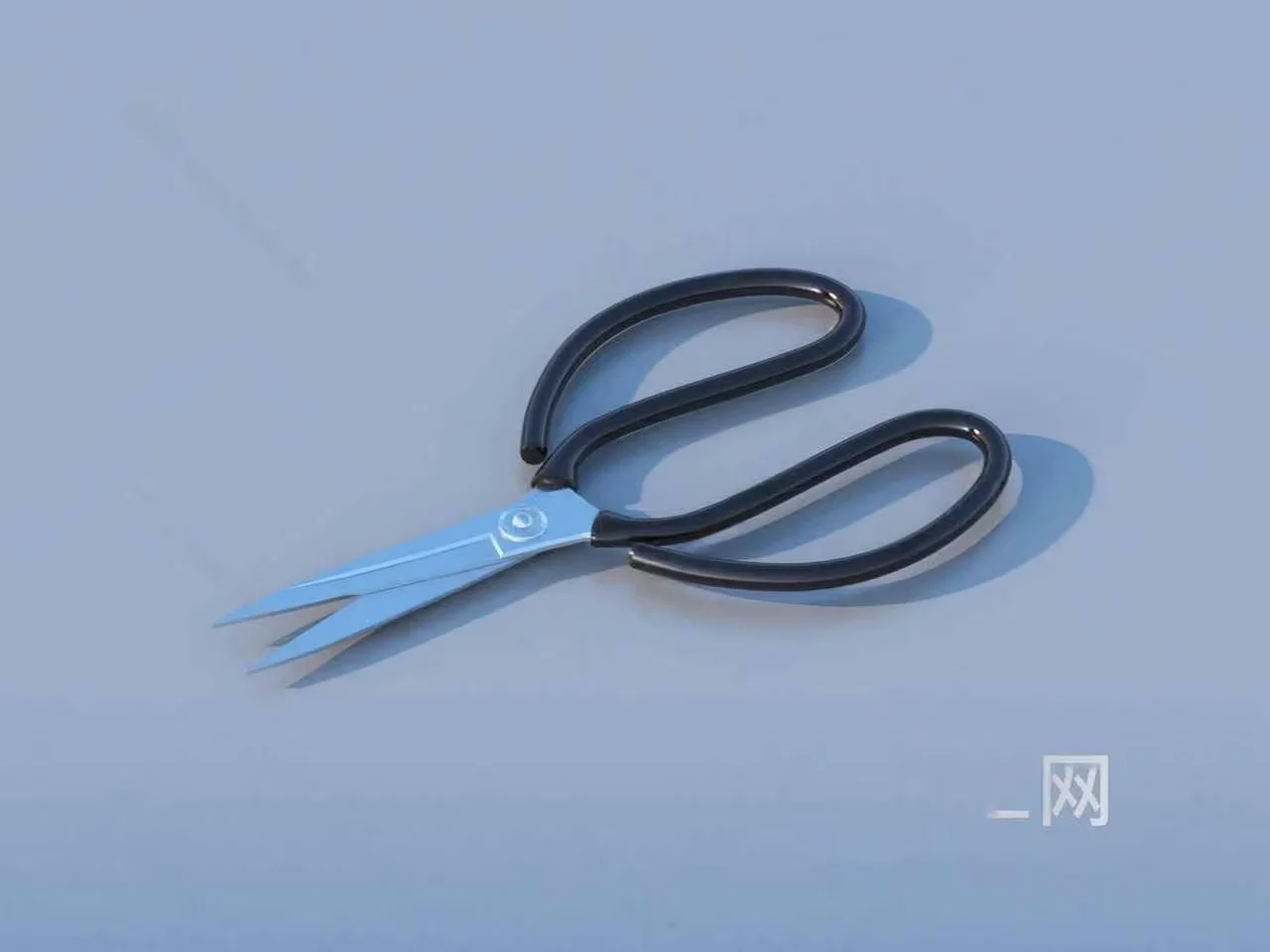 A Pair Of Scissors With Black Handles 3D Model – 2147 – VRAY Render