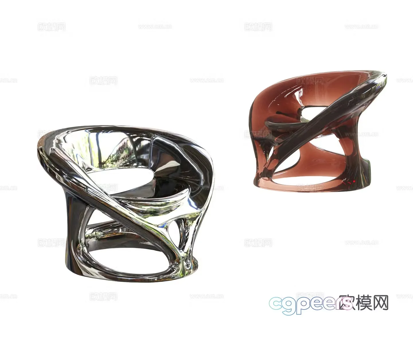Modern special-shaped single chair 3d model