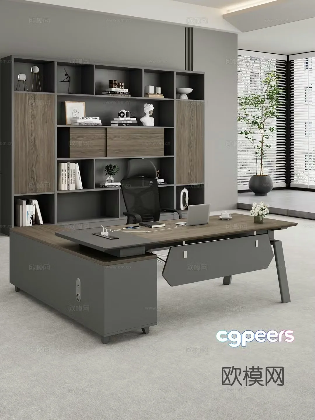 Modern desk table manager table boss table financial table 3D model