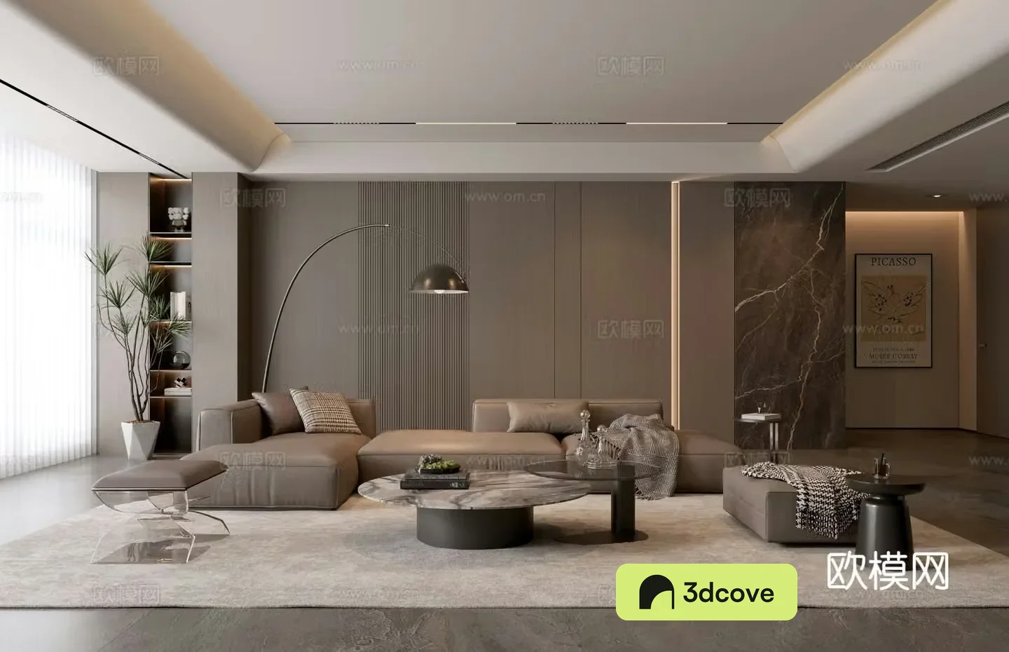 Italian living room sofa coffee table combination
